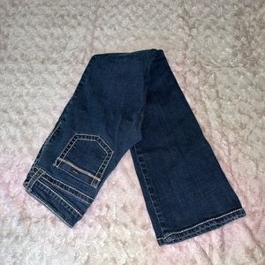 Low Rise Bootcut Jeans with Light Colored Stitching